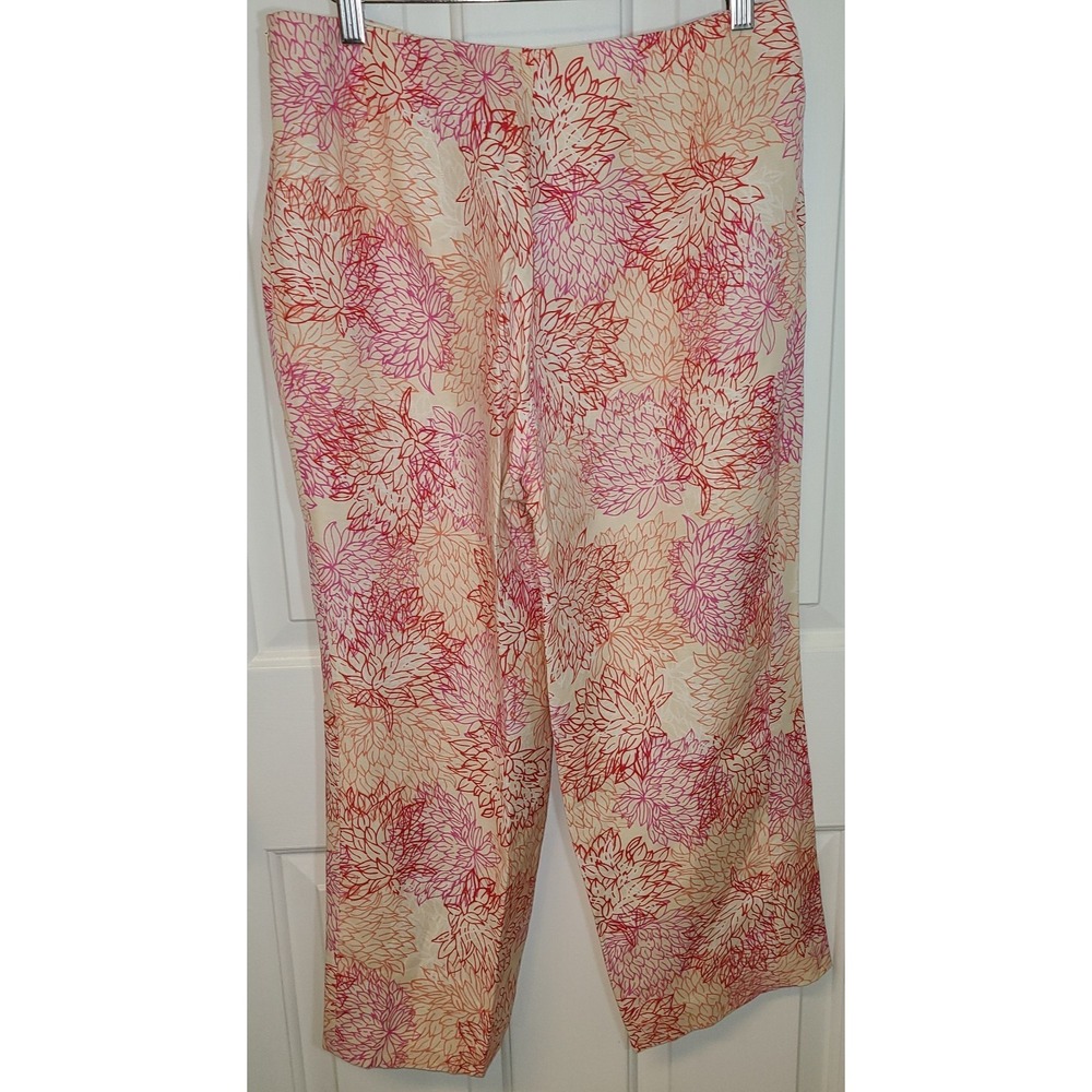 Sigrid‎ Olsen Floral Linen Dress Capri Pink Coral Beach Vacation Country club 6P